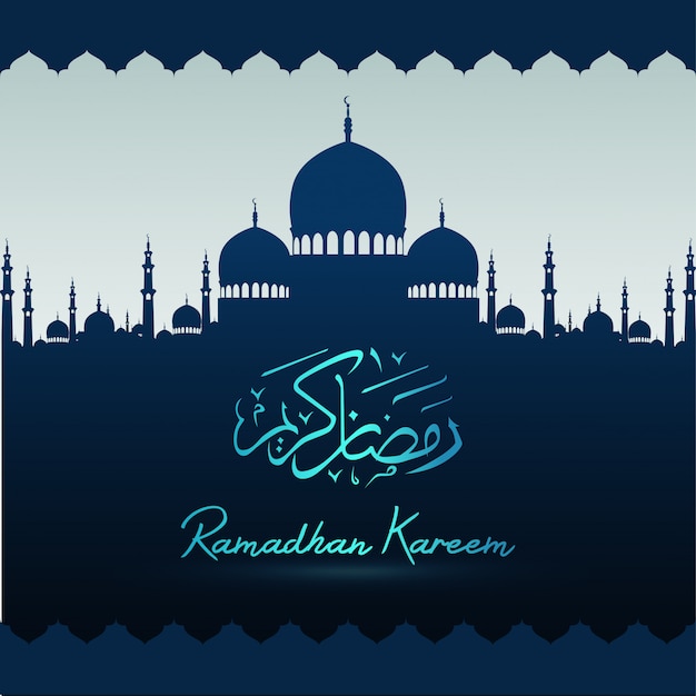 Ramadan Kareem with Mosque background