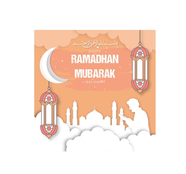 Ramadhan Mubarak greeting card Instagram post template