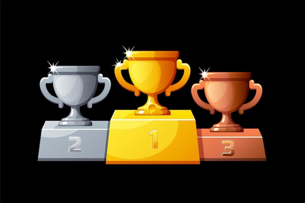 Ranked podium cups are silver, bronze and gold for the game.