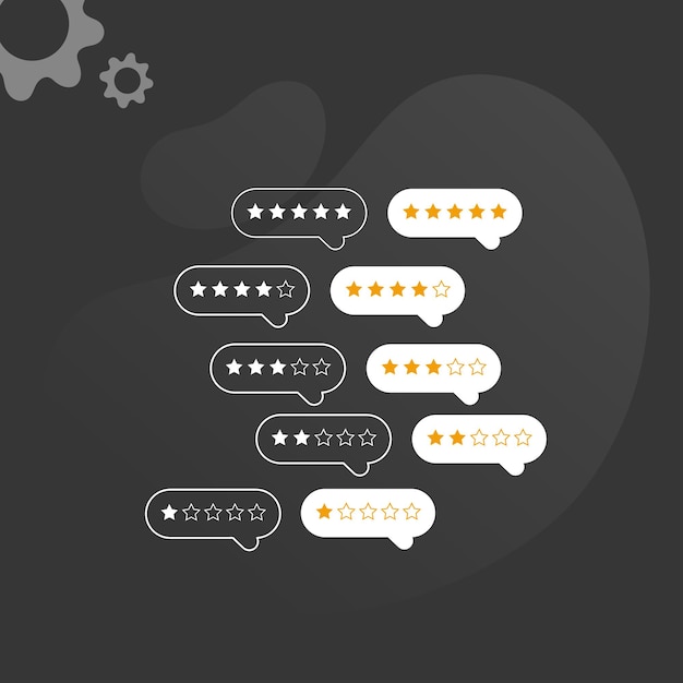 Rating stars badges in the cloud Review Vector illustration