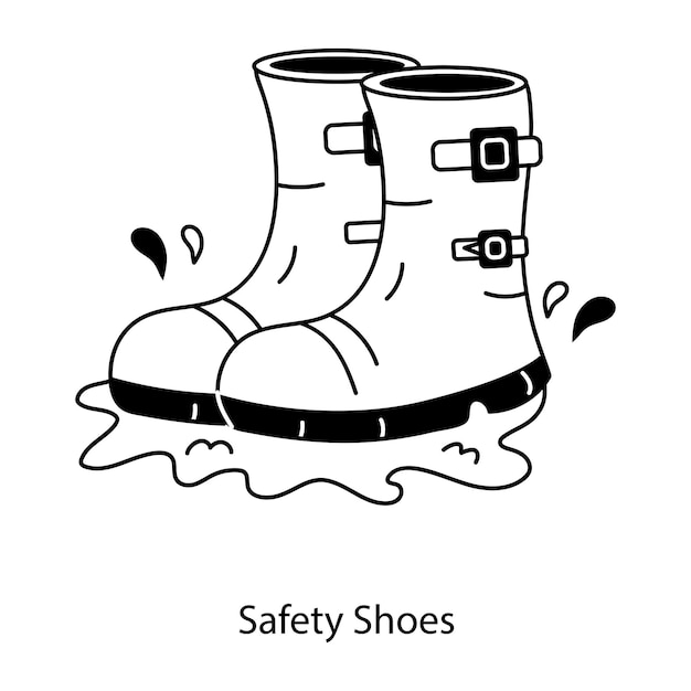 Vector ready to use doodle icon of safety shoes
