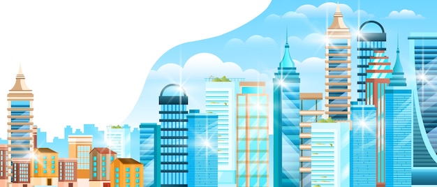 Real estate banner with skyscrapers