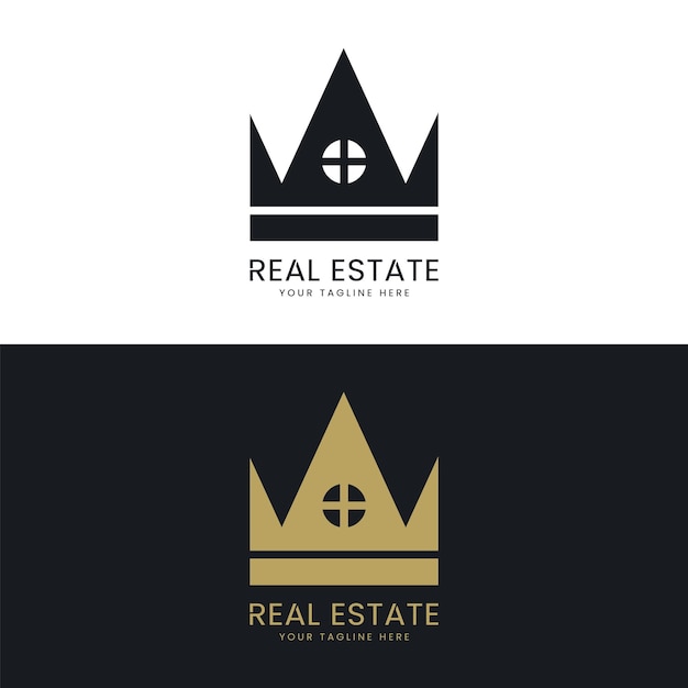 Real Estate logo design with Crown shape