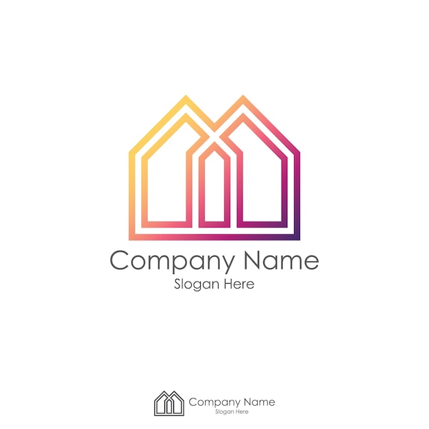 Vector real estate logo design with initial letter m or x