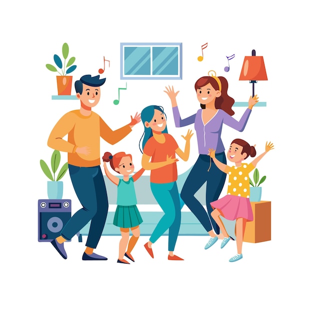 Vector real life family moments vector illustration concepts