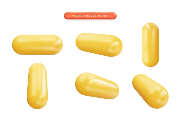 Realistic 3d capsule shape vector illustration