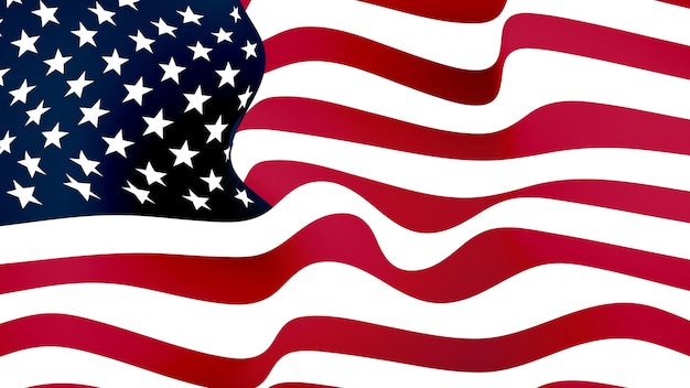 Realistic American Flag with Mesh