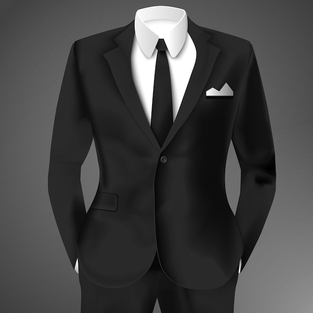 Vector realistic black business suit