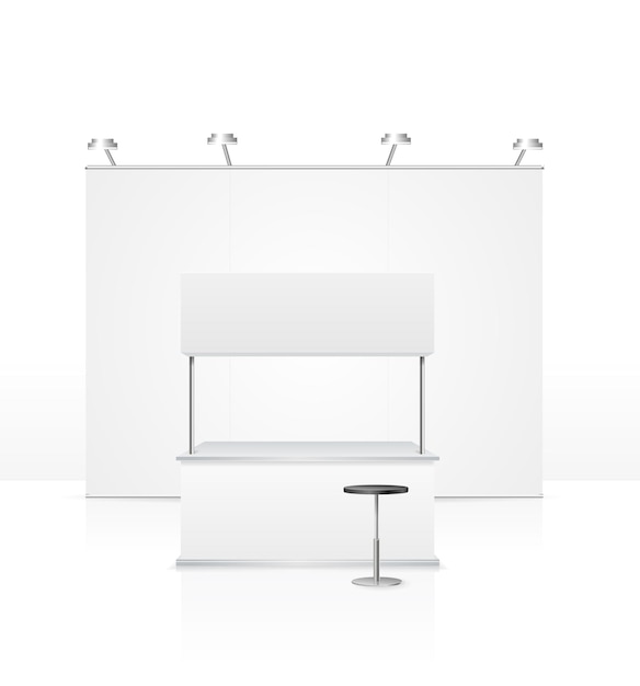 Vector realistic detailed 3d blank empty stand vector