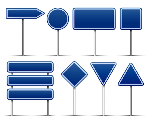 Vector realistic detailed 3d traffic signs set vector