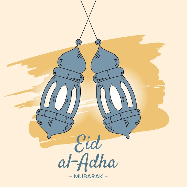 Realistic Eid alAdha lantern vector illustration