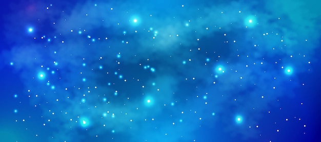 Vector realistic galaxy background with clouds and stars