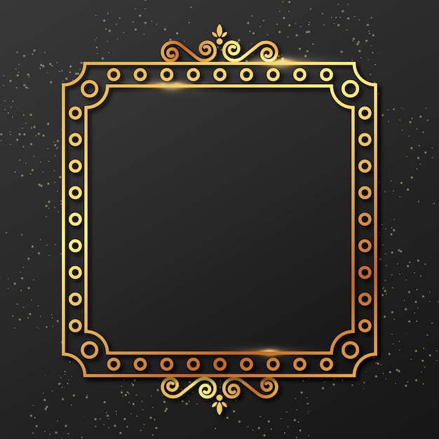 Realistic gold frame design