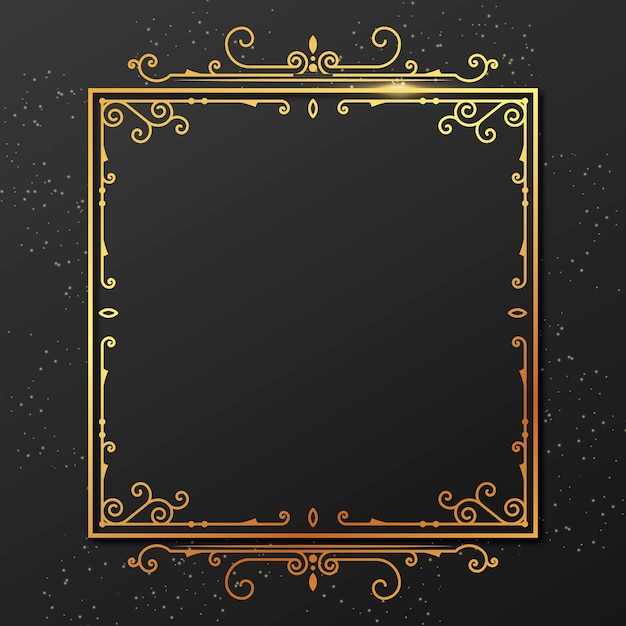 Realistic gold frame design