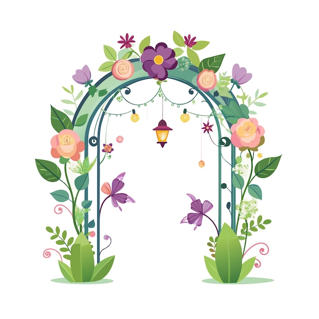 Realistic hand drawn floral frame