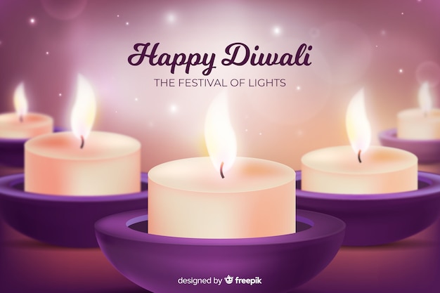 Vector realistic happy diwali background