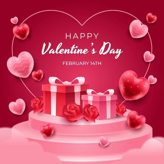 Vector realistic illustration for valentines day celebration