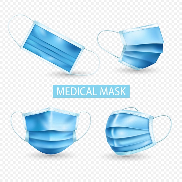 Realistic medical mask set