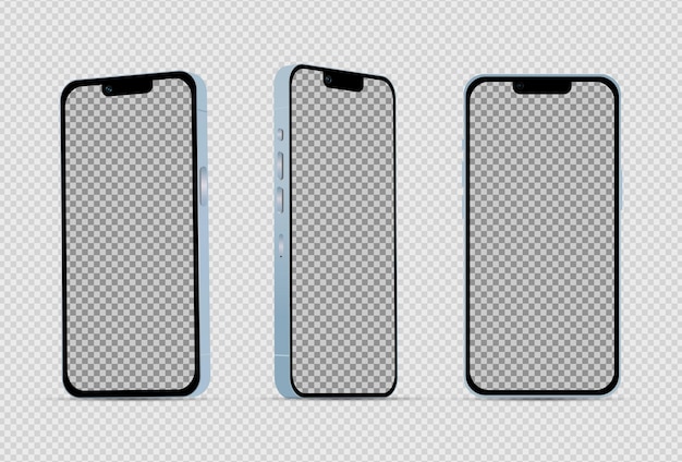 Vector realistic mockup without background blue mobile phone vector