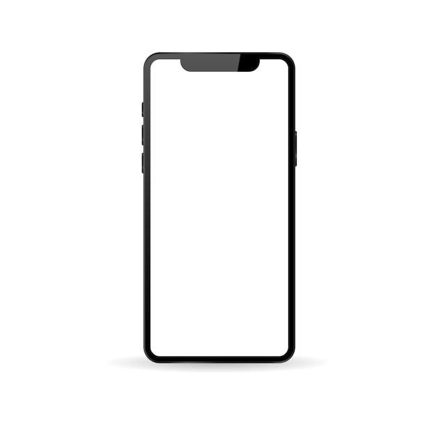 Realistic modern phone on a white background