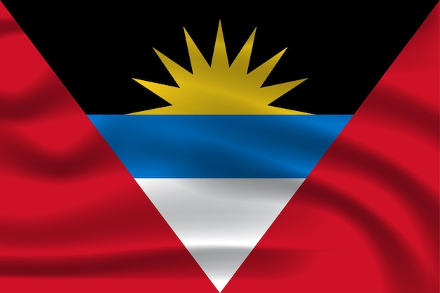 The Realistic National Flag of Antigua and Barbuda