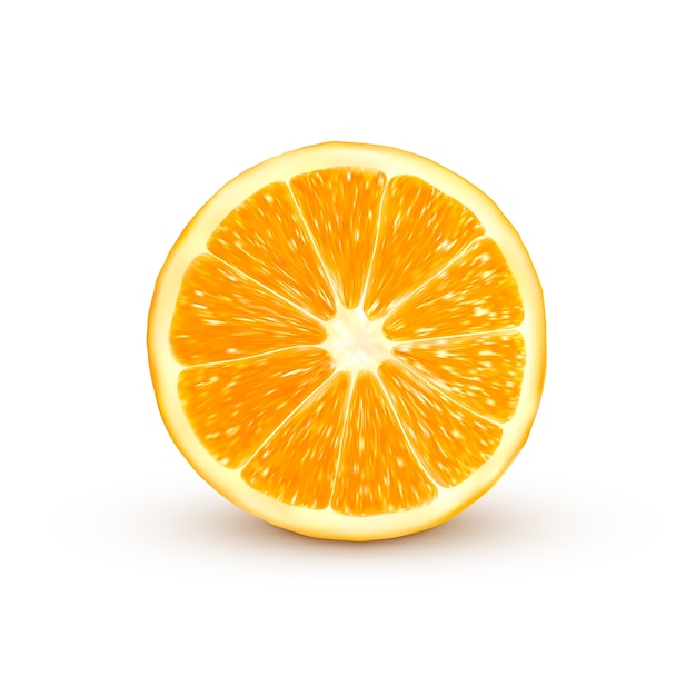 Realistic orange isolated on white