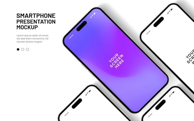 Vector realistic smartphone mockup mobile phone vector with isolated on white background