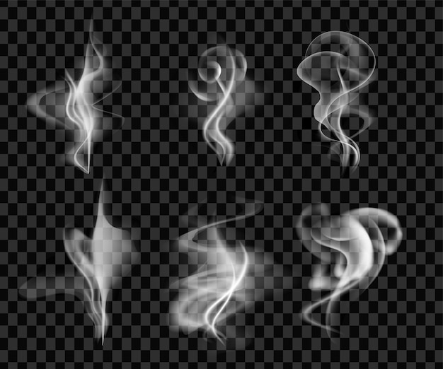 Vector realistic smoke set with 3d effect