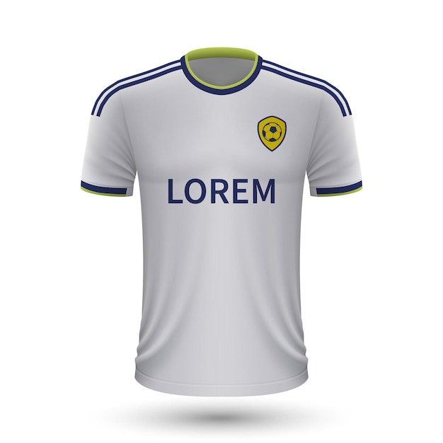 Vector realistic soccer shirt leeds united