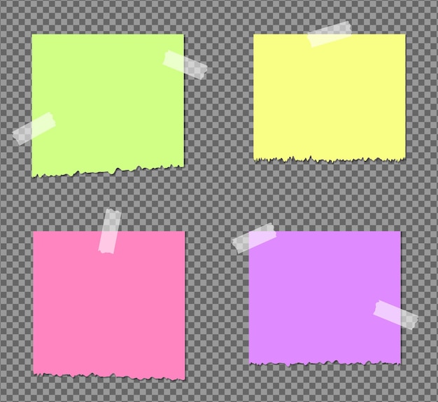 Realistic sticky notes isolated