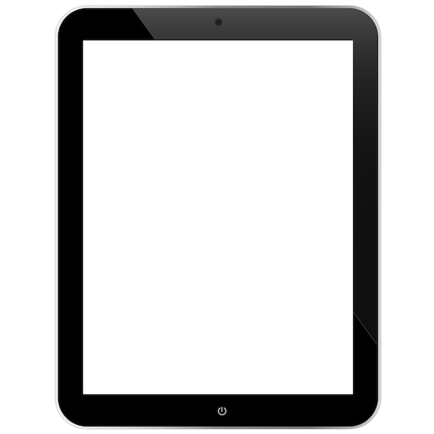 Realistic tablet  with blank screen isolated on white background