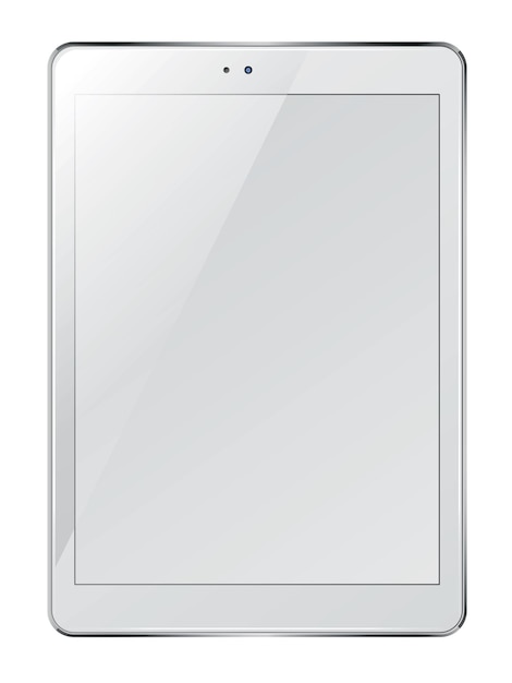 Vector realistic tablet with blank screen isolated on white