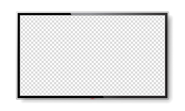 Realistic TV screen mock up isolated on white