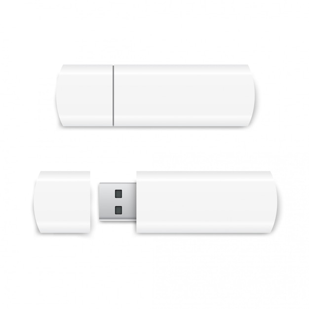 Vector realistic usb flash drive mockup