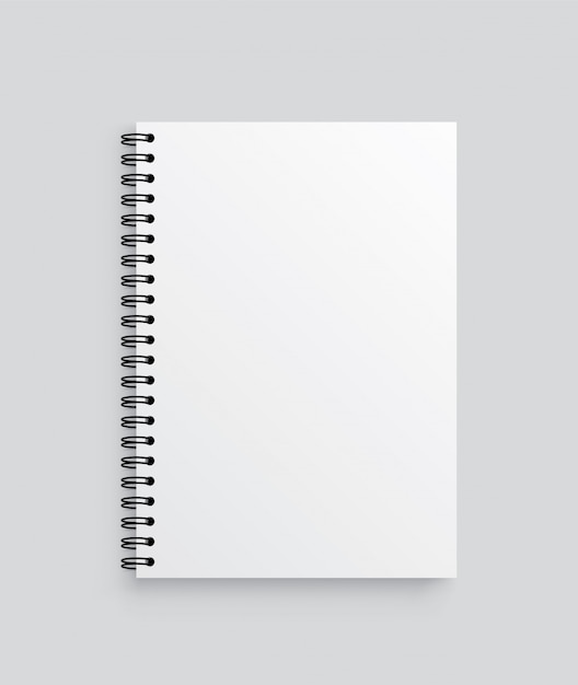 Realistic vector notebook. Front view.