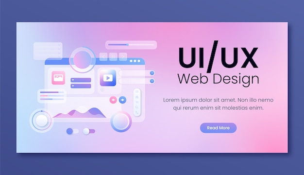 Realistische ui/ux ontwerp banner sjabloon