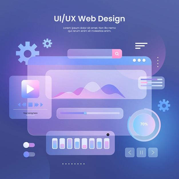 Realistische ui/ux-ontwerpillustratie