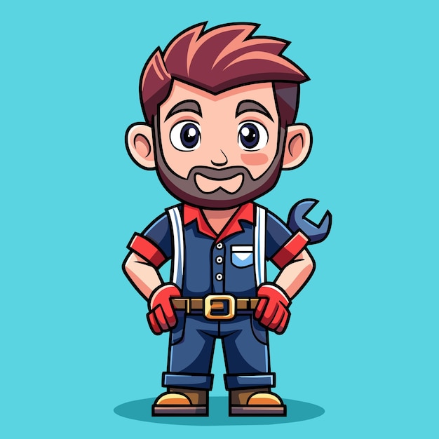 Vector reborn male mechanic vector graphic