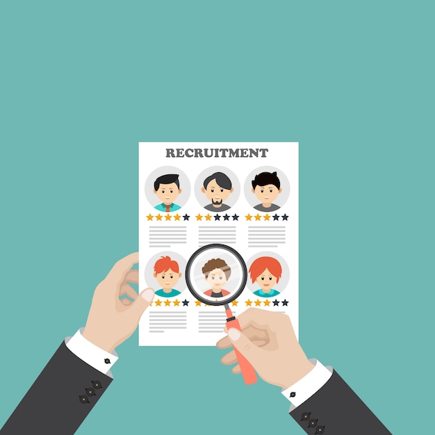 Recruiting concept, human resource, illustration