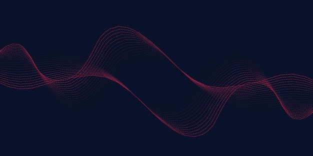 Red abstract background with flowing particles, Dynamic waves use for business, posters, template