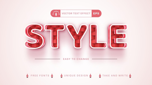 Red Brick Editable Text Effects, Valentine Font Styles, Gentle Lettering