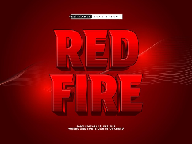 red fire editable text effect style