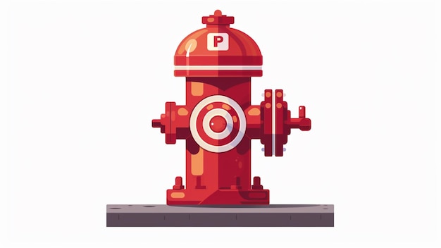 Vector a red fire hydrant with a target on the top