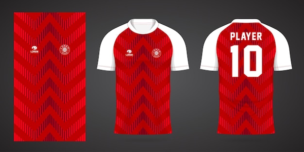 red football jersey sport design template