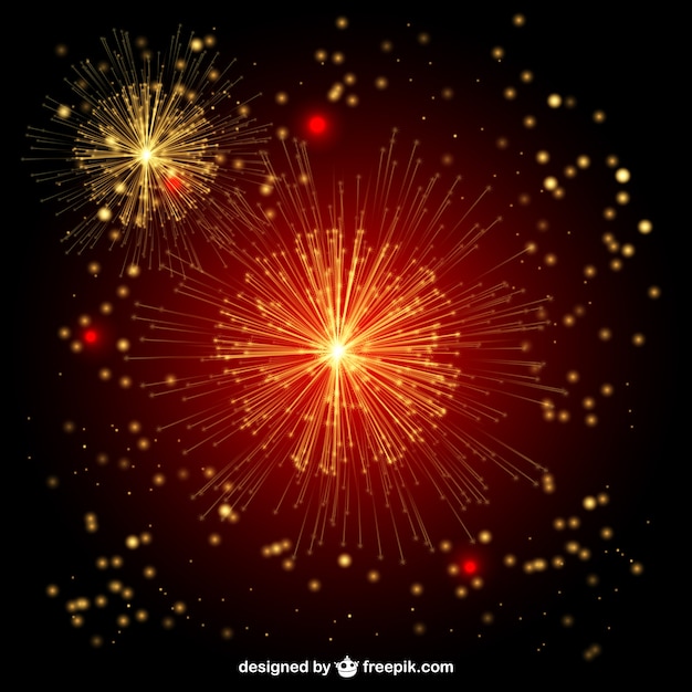 Red and golden fireworks