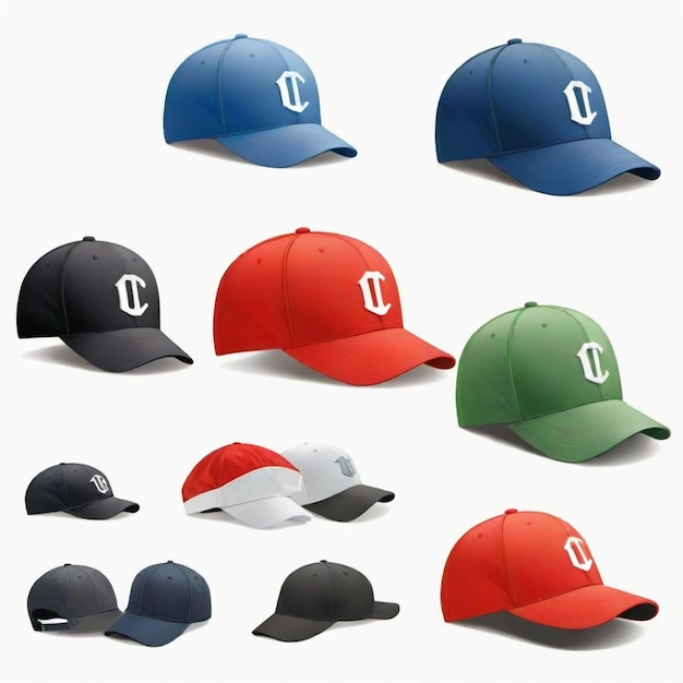 Vector a red and green cap with the letter c on it