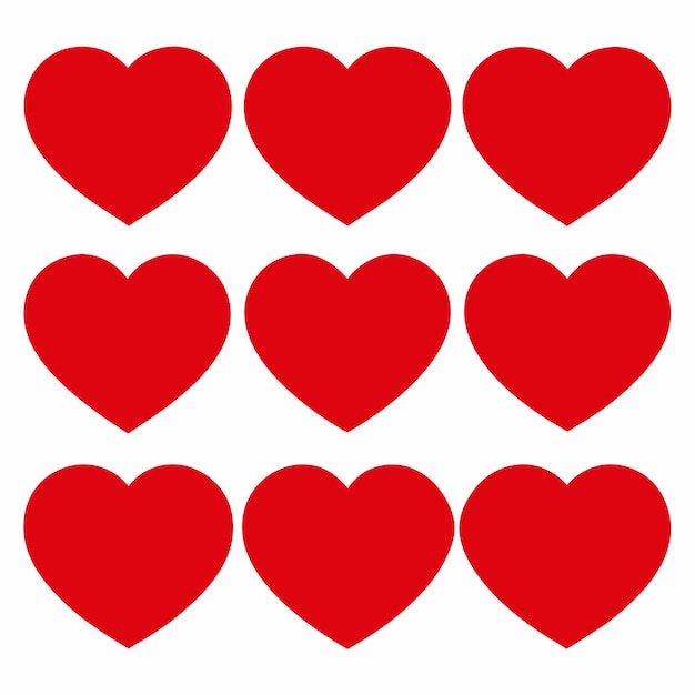 Vector red heart on white background