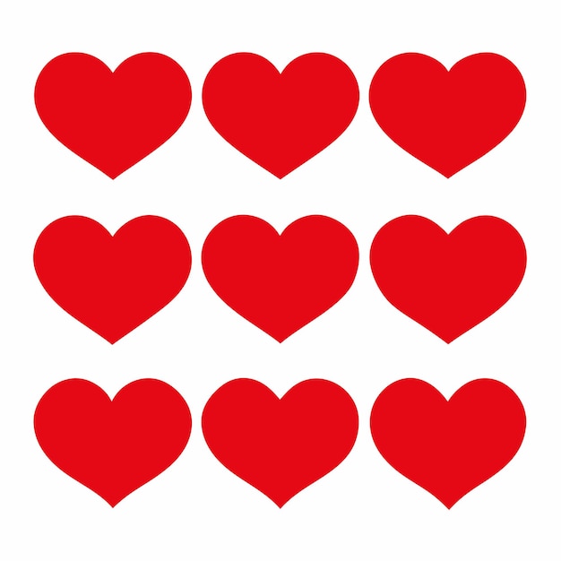 Vector red heart on white background