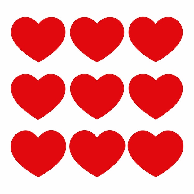 Vector red heart on white background