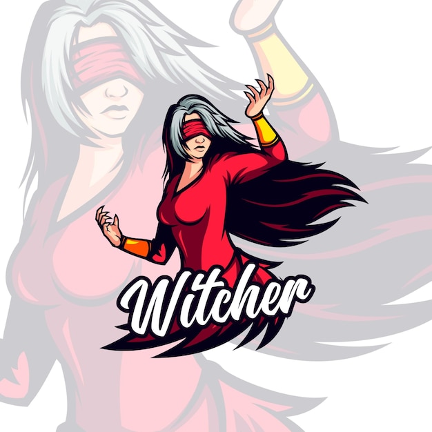 Red lady witch avatar mascot